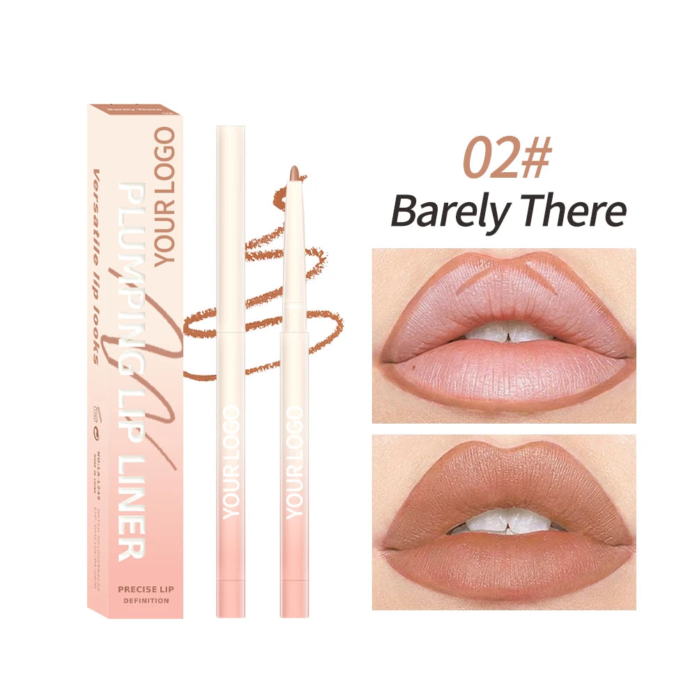 Világosbarna ajakceruza 02# Barely There, felvitel előtti és utáni ajakfotó, Laxo.hu kínálat